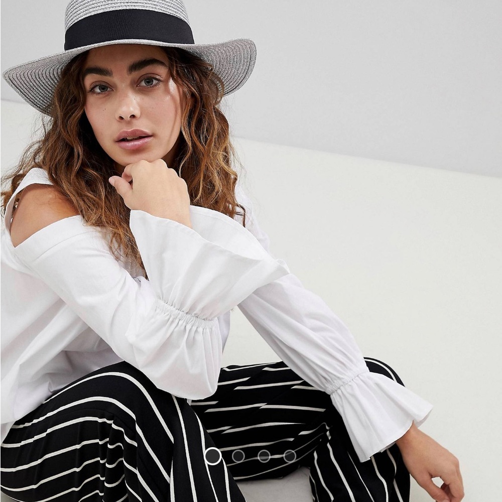 ASOS Straw boater hat in metallic silver